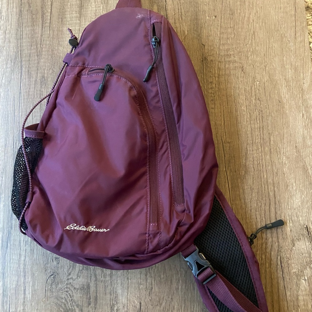 Eddie Bauer Purple Backpack with Sling Style and Smooth Material